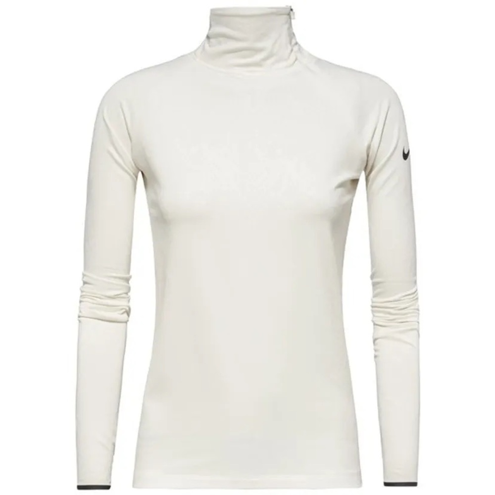NIKE PRO WARM Embossed Heights Vixen Mock Neck Training Top Large Ivory